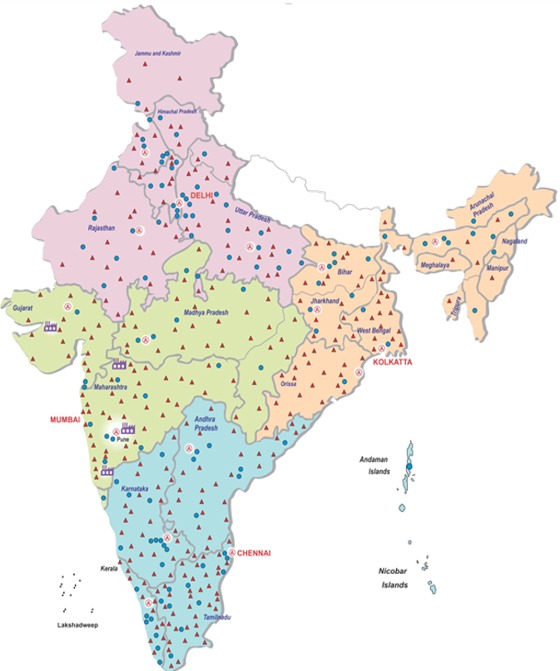Kala Genset regional service network — Delhi, Mumbai, Kolkata, Chennai